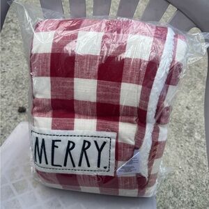 RAE DUNN MERRY PLAID SHERPA THROW NWT